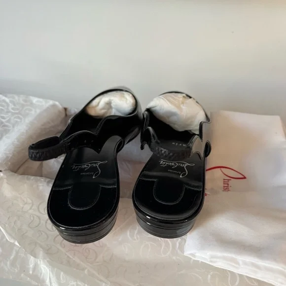 Christian Louboutin Hot Chick Patent Leather Slingback Flats - Picture 5 of 7